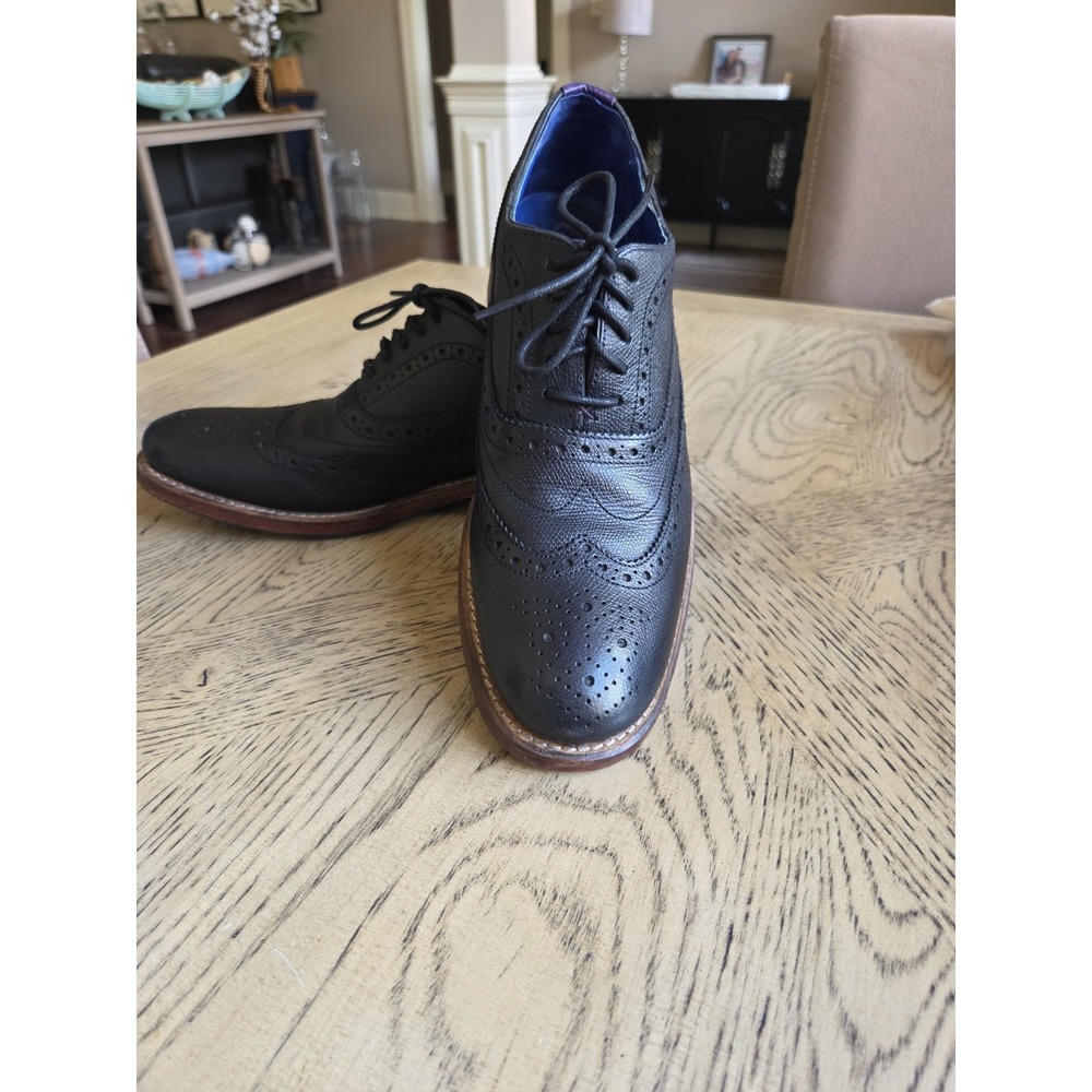 Ted Baker Mens Leather Wingtip Derby Shoes in Black Size 9.5 Ted Baker London - Picture 3 of 13